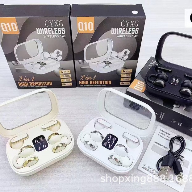 Q10 open-ear ring earbuds with charging case